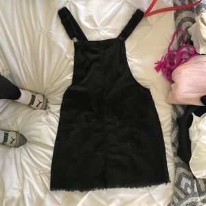 hunters green Corduroy overall dress